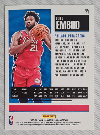Joel Embiid - 2020/21 Panini Contenders Basketball "Season Ticket" #11