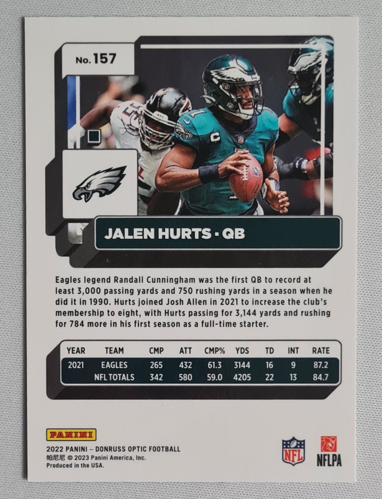 Jalen Hurts - 2022 Panini Donruss Optic Football #157 NFL Philadelphia Eagles