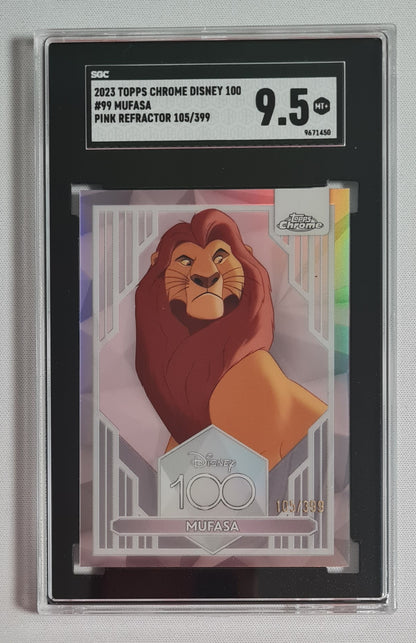 Mufasa - 2023 Topps Chrome Disney 100 #99 Pink Refractor 105/399 SGC 9.5