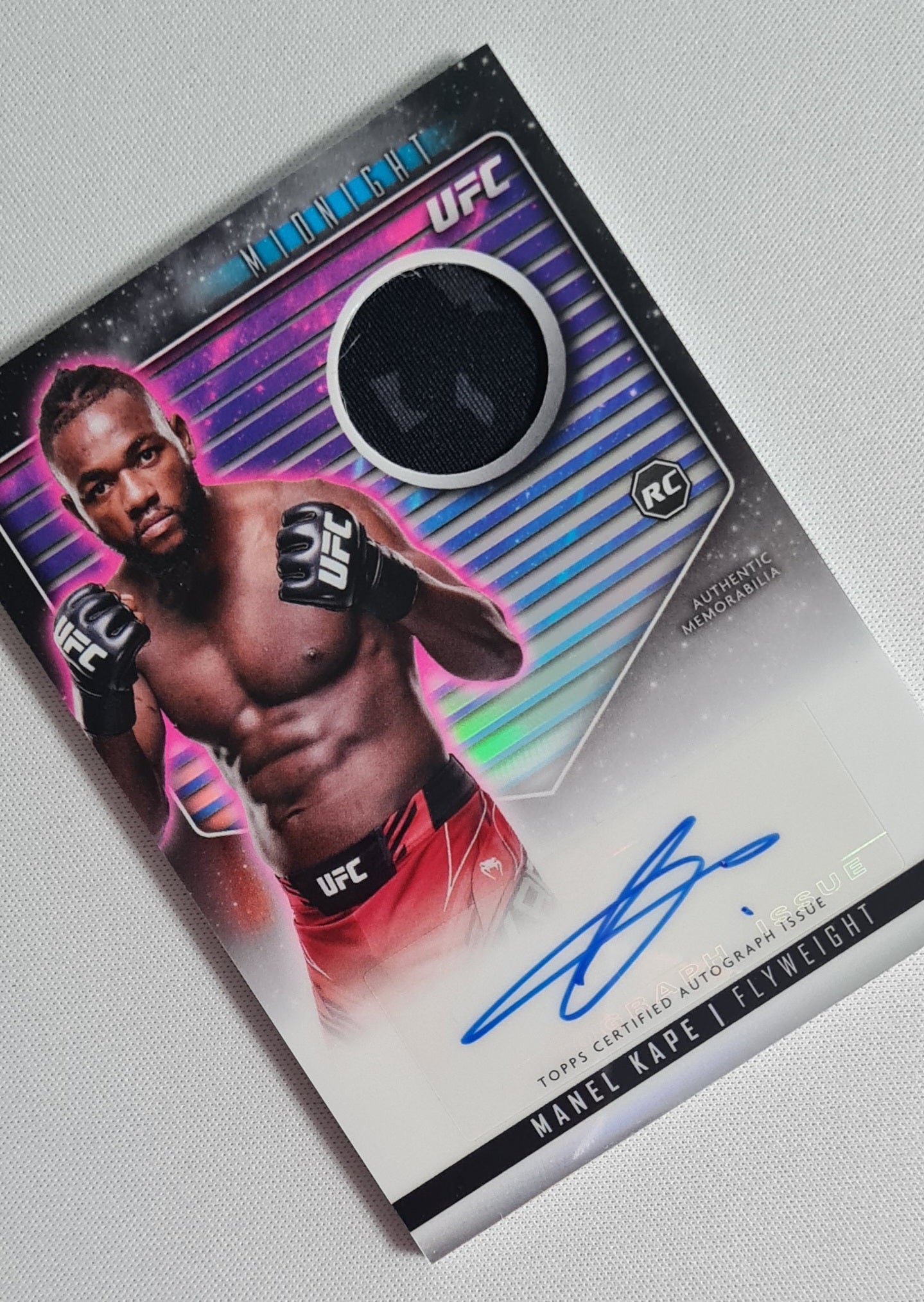 Manel Kape - 2024 Topps UFC Midnight (RC) Relic /on card Autograph - Refractor