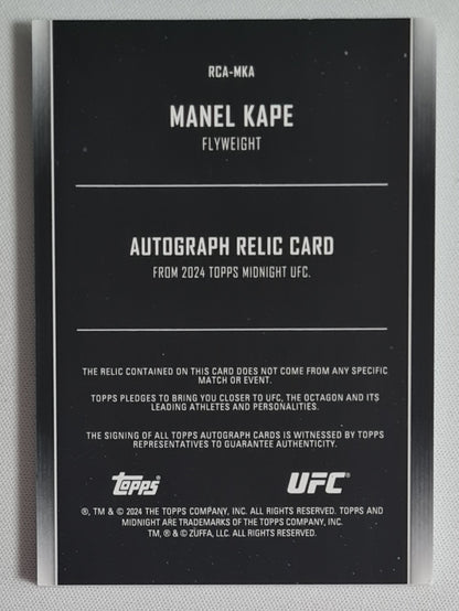 Manel Kape - 2024 Topps UFC Midnight (RC) Relic /on card Autograph - Refractor