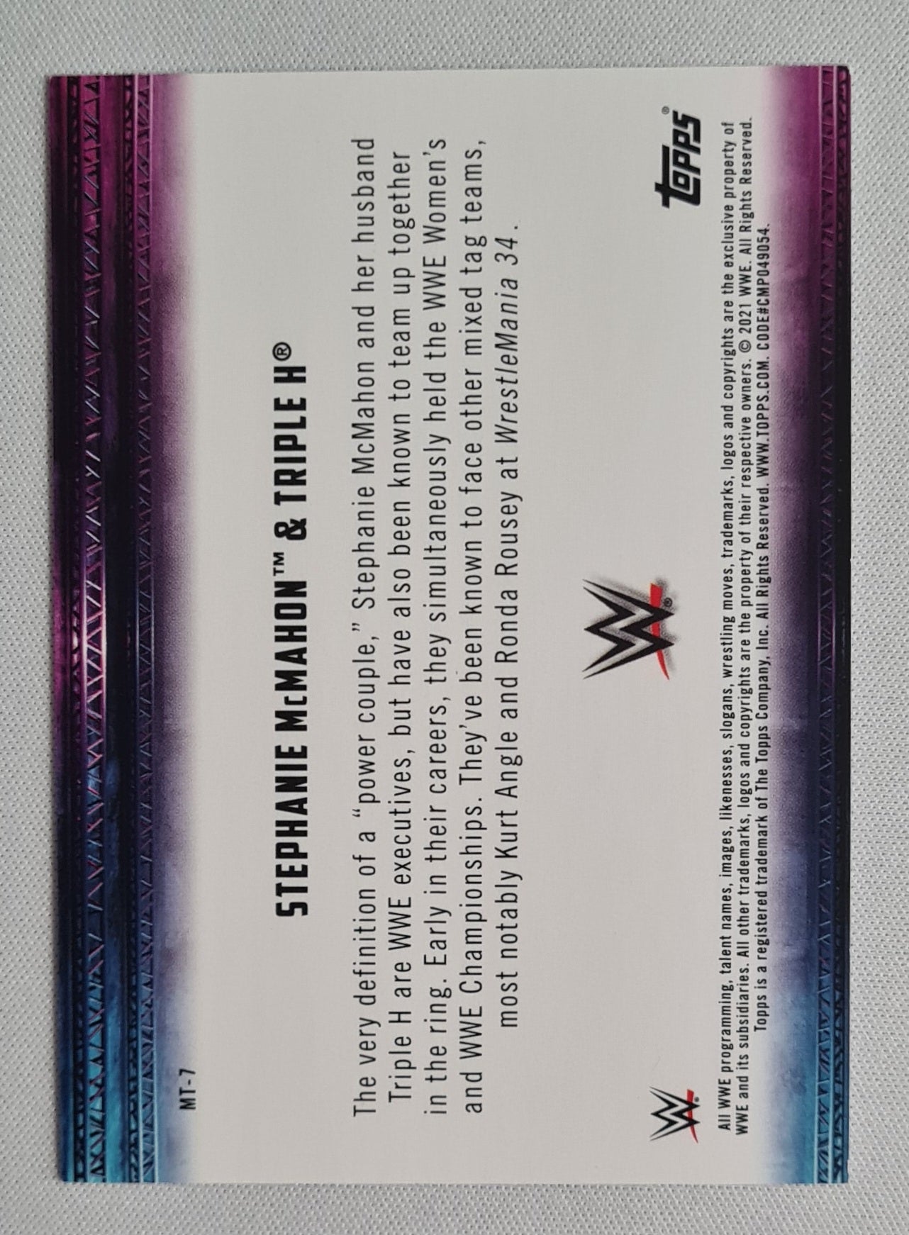 Stephanie McMahon & Triple H - 2021 Topps WWE "Mixed Tag Teams" #MT-7