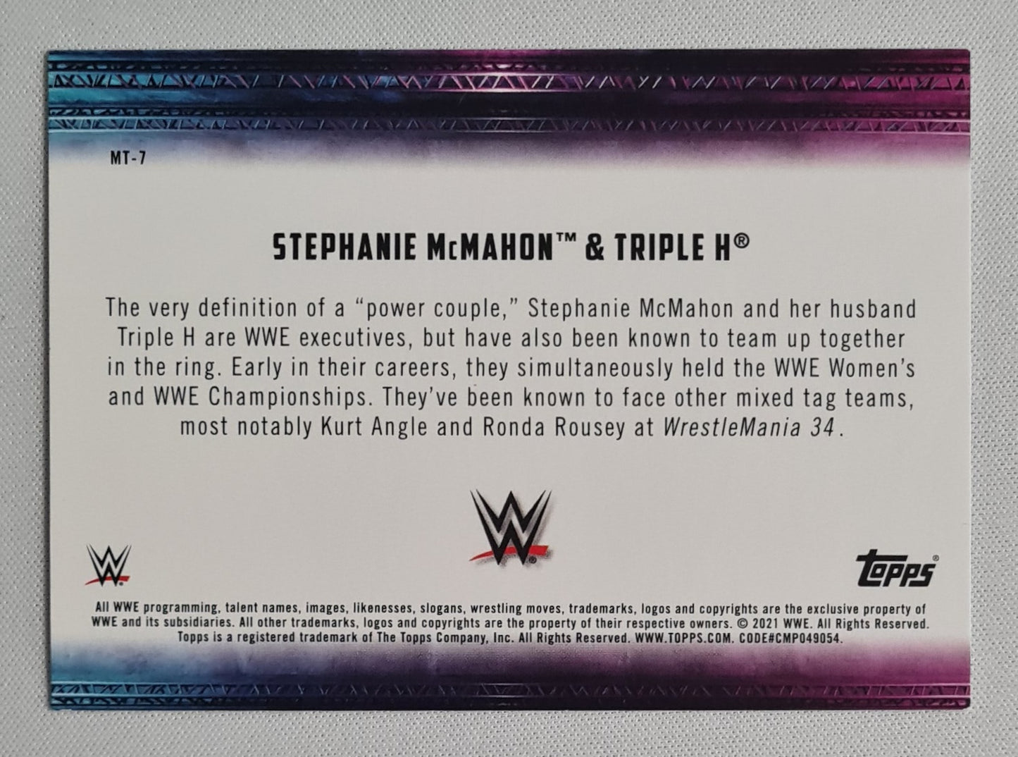 Stephanie McMahon & Triple H - 2021 Topps WWE "Mixed Tag Teams" #MT-7