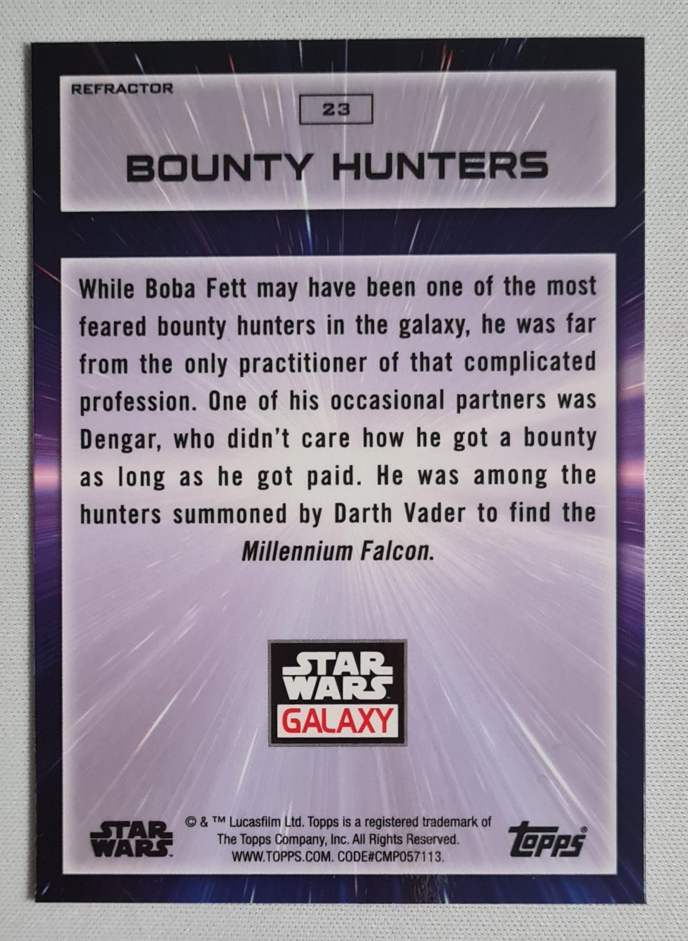 Bounty Hunters - Topps Star Wars Galaxy #23 Refractor