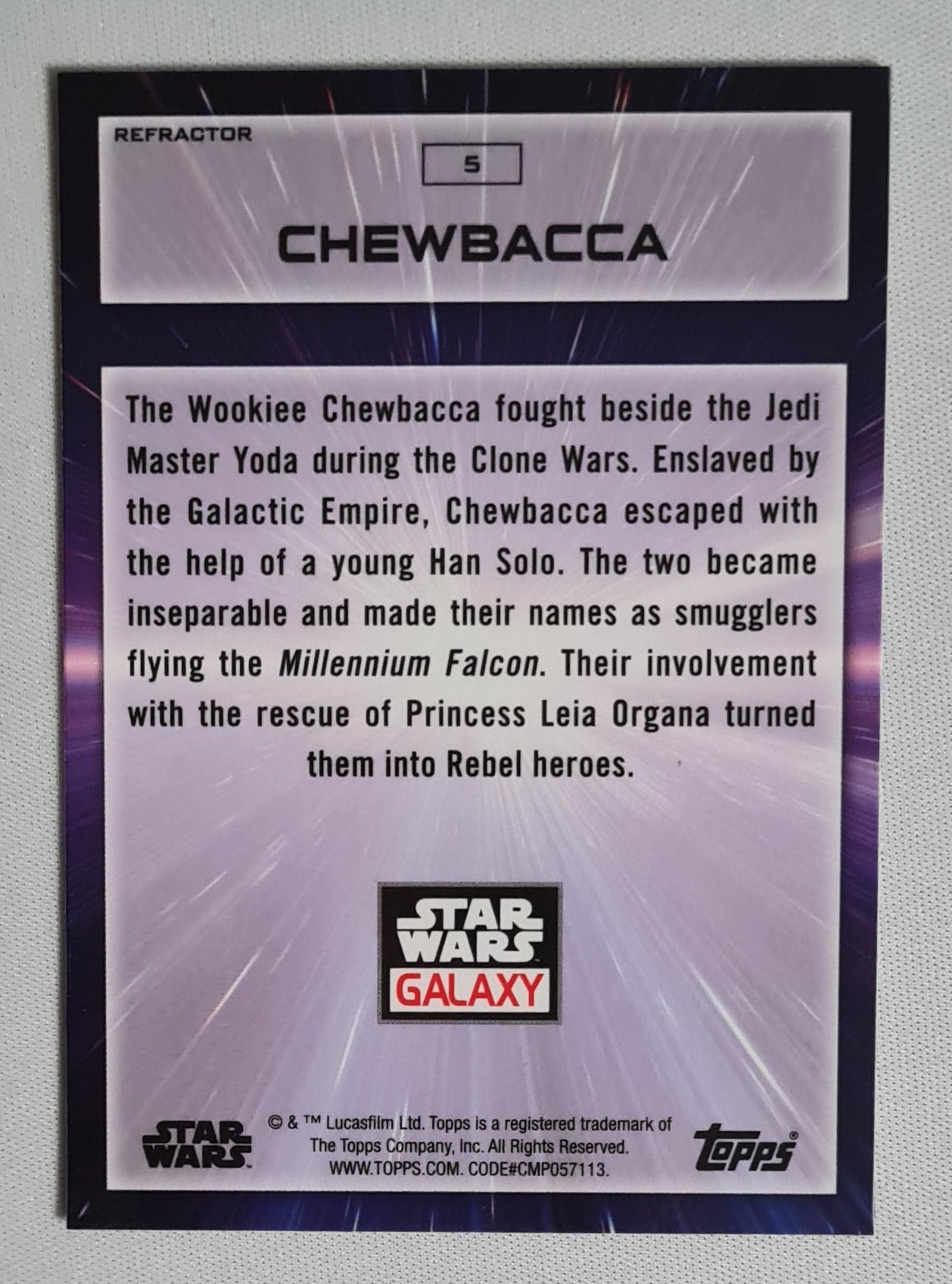 Chewbacca - Topps Star Wars Galaxy #5 Refractor
