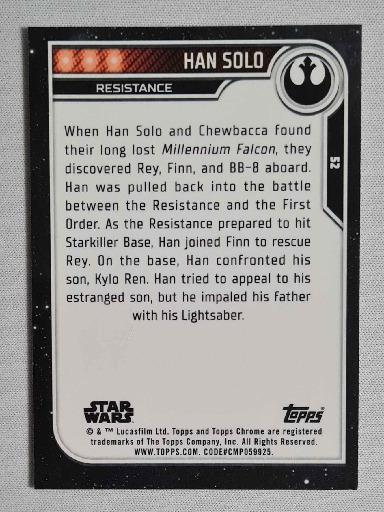 Han Solo - 2023 Topps Chrome Star Wars Resistance