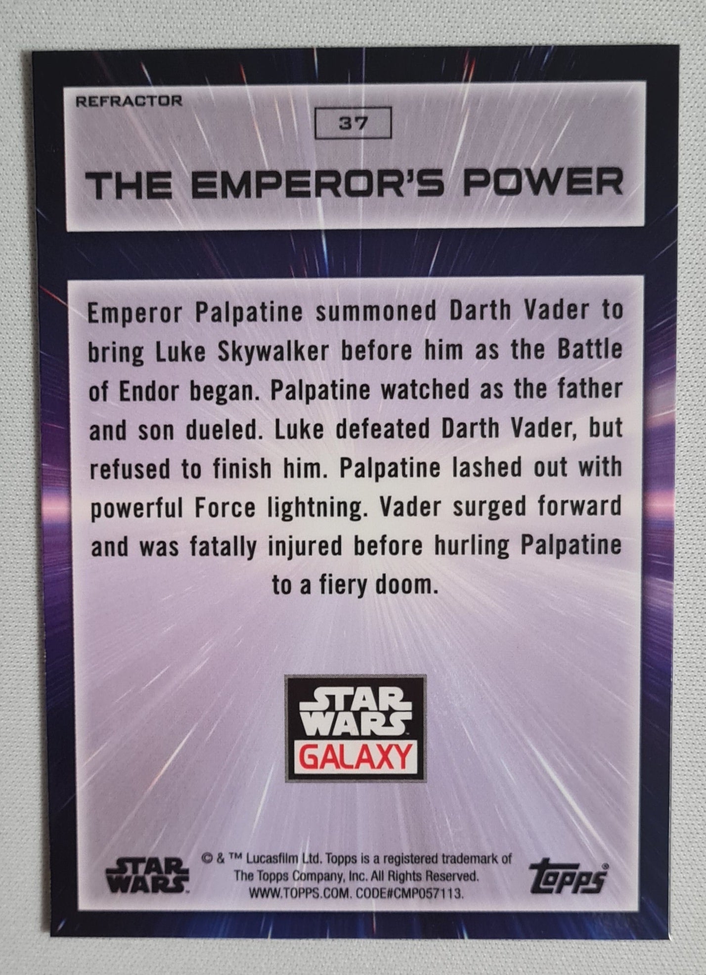 Emperor Palpatine - Topps Star Wars Galaxy  #37 - Star Wars: The Emperor's power - Refractor