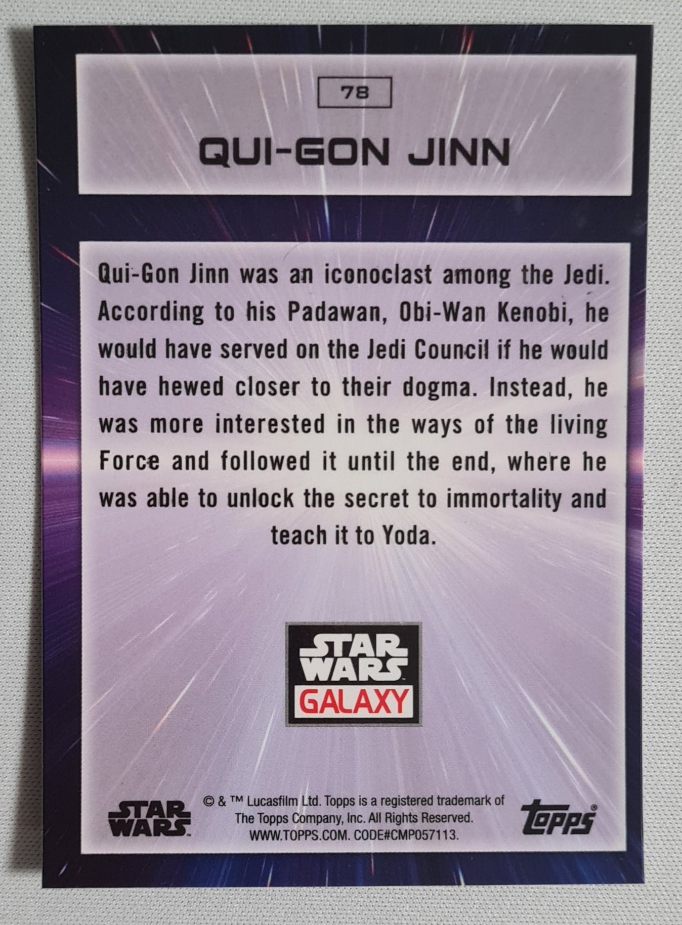 Qui-Gon Jinn - 2022 Topps  Chrome Star Wars Galaxy #78