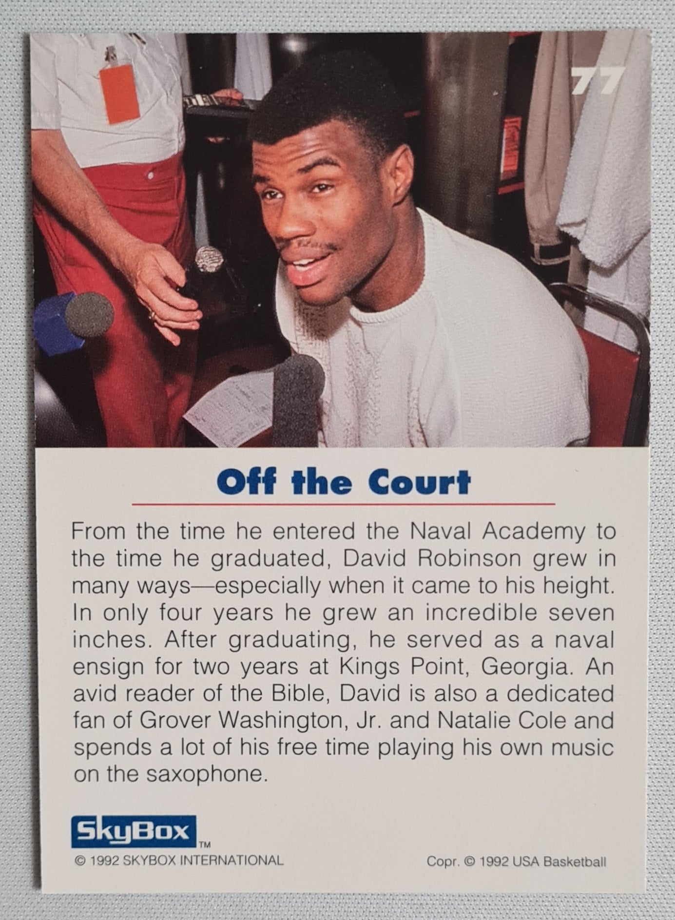 David Robinson - 1992 SkyBox USA Basketball Off the Court  #77