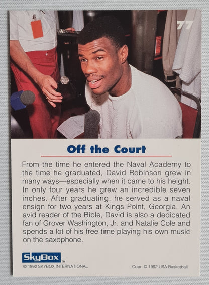 David Robinson - 1992 SkyBox USA Basketball Off the Court  #77