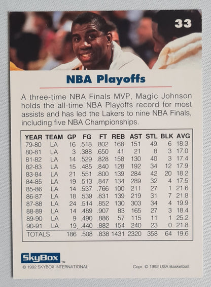 Earvin 'Magic' Johnson - 1992 SkyBox USA Basketball  NBA Playoffs #33