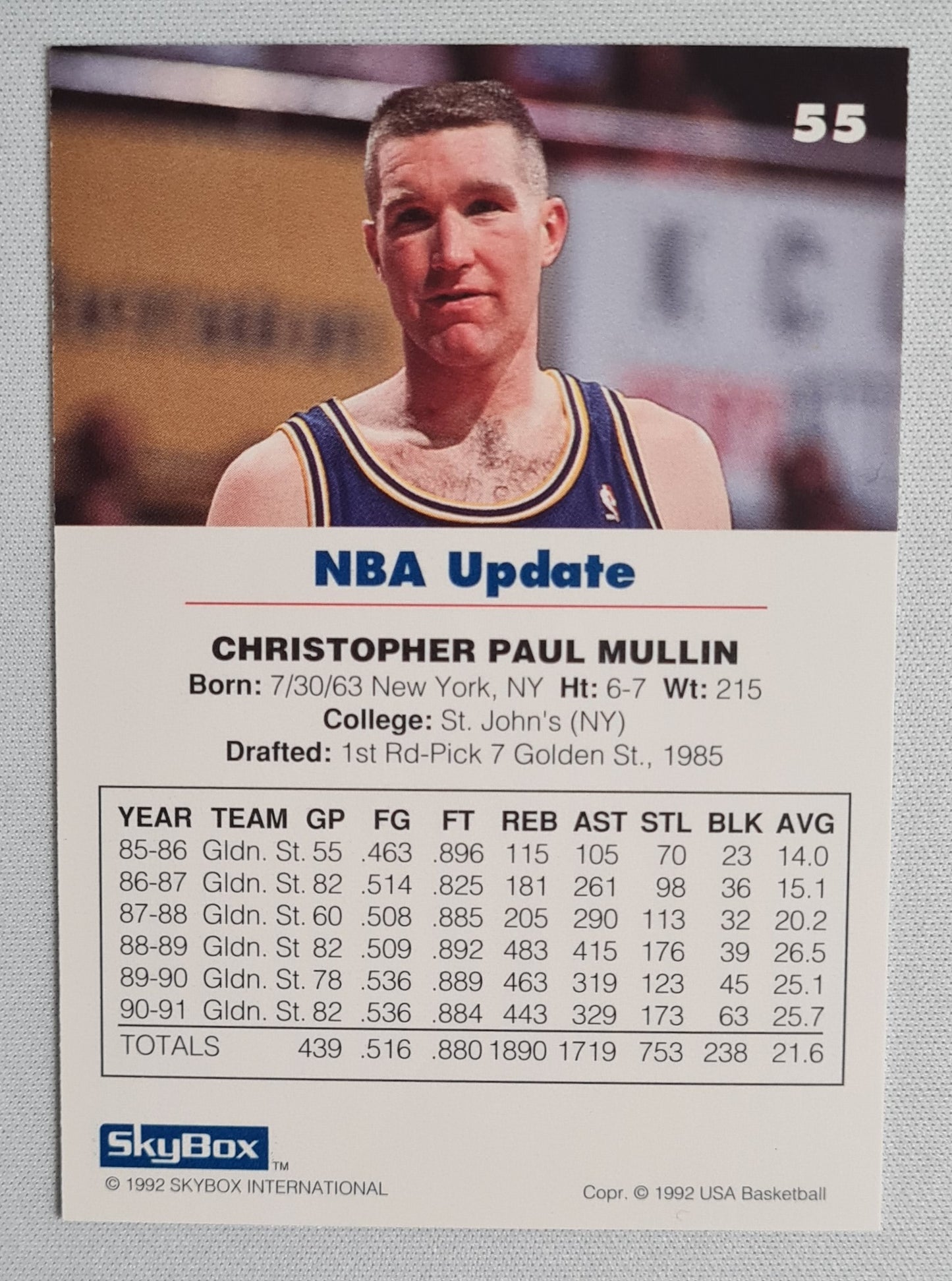 Chris Mullin - 1992 SkyBox USA Basketball NBA Update #55