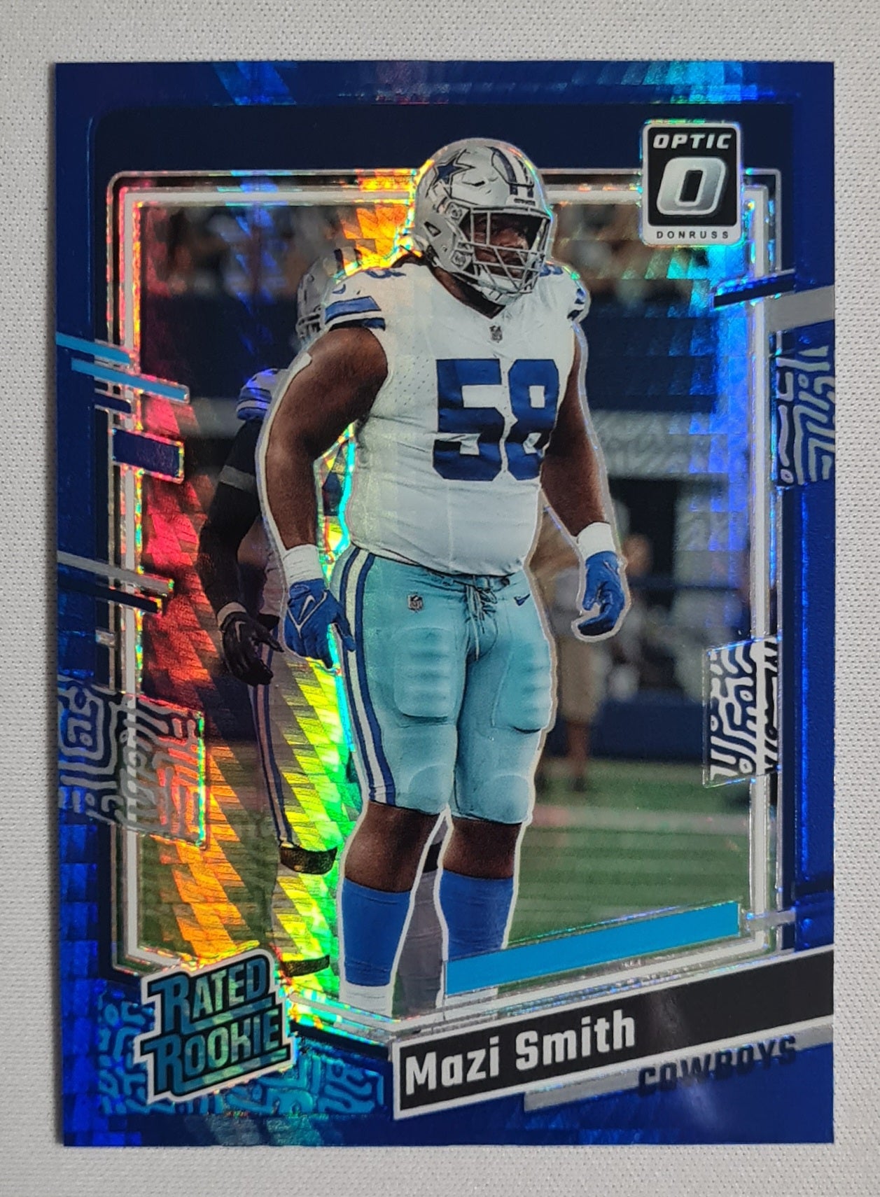 Mazi Smith - 2023 Donruss Optic Rated Rookie Blue Hyper #228 - Dallas Cowboys