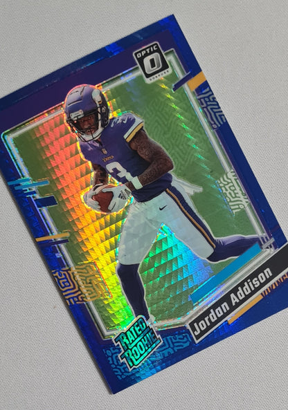 Jordan Addison - 2023 Donruss Optic Rated Rookie Blue Hyper #271 Minnesota Vikings