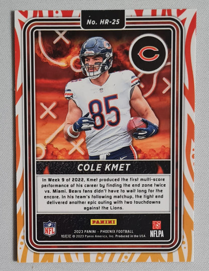 Cole Kmet - 2023 Panini Phoenix Hot Routes #HR-25 Chicago Bears