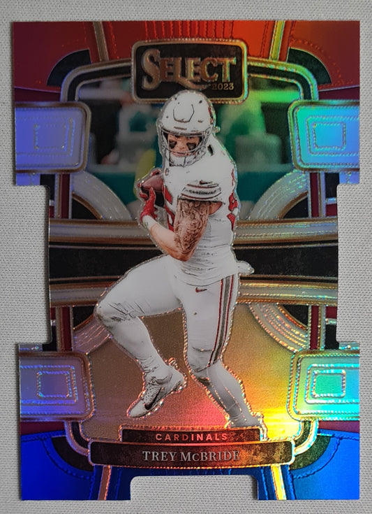 Trey McBride - 2023 Panini Select Red & Blue Concourse Die Cut #1 Arizona Cardinals