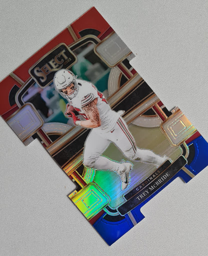Trey McBride - 2023 Panini Select Red & Blue Concourse Die Cut #1 Arizona Cardinals