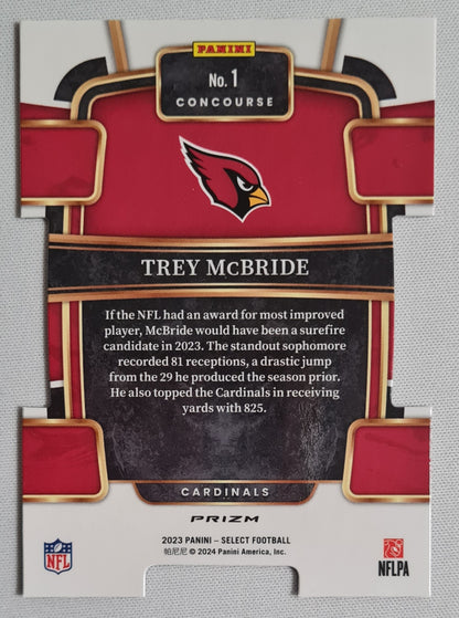 Trey McBride - 2023 Panini Select Red & Blue Concourse Die Cut #1 Arizona Cardinals