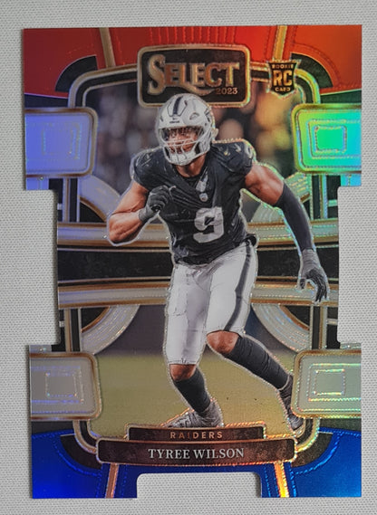 Tyree Wilson - 2023 Panini Select Red & Blue Concourse Die Cut #60 Las Vegas Raiders