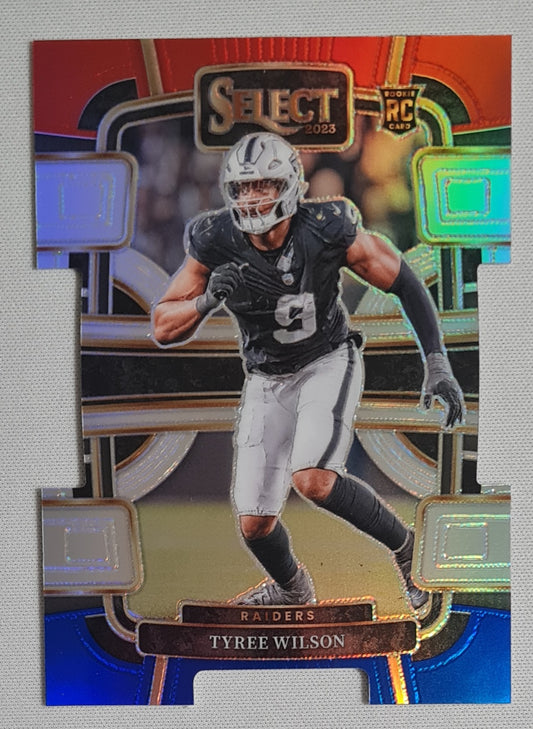 Tyree Wilson - 2023 Panini Select Red & Blue Concourse Die Cut #60 Las Vegas Raiders