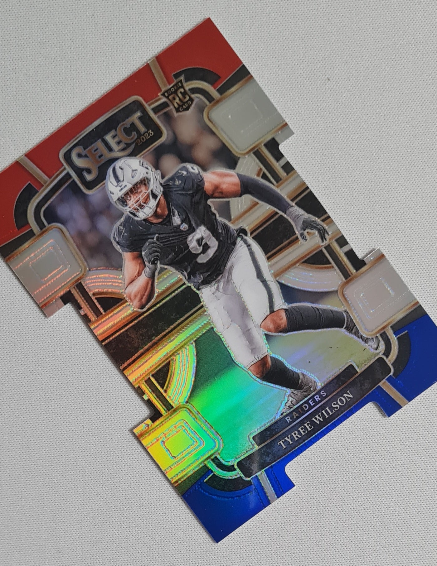 Tyree Wilson - 2023 Panini Select Red & Blue Concourse Die Cut #60 Las Vegas Raiders