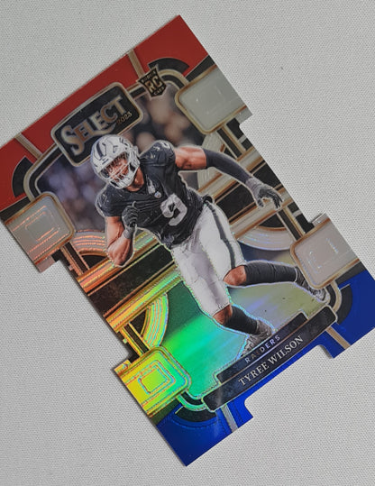 Tyree Wilson - 2023 Panini Select Red & Blue Concourse Die Cut #60 Las Vegas Raiders