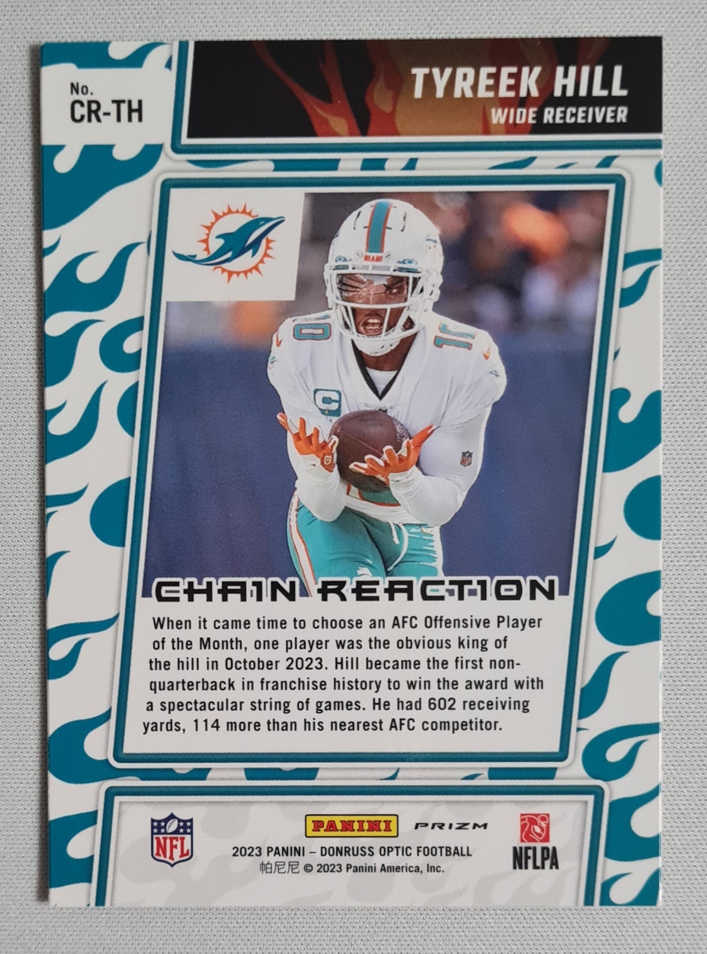 Tyreek Hill - 2023 Panini Donruss Optic Chain Reaction #CR-TH Miami Dolphins
