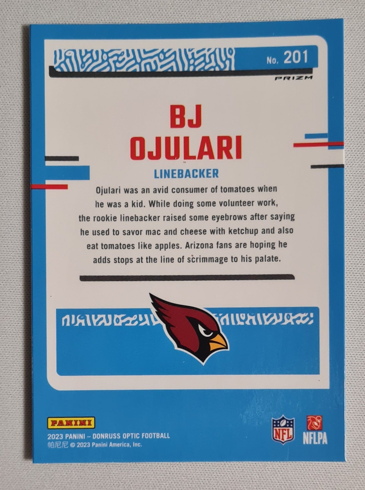 BJ Ojulari - 2023 Panini Donruss Optic Rated Rookie Silver Holo #201 Arizona Cardinals