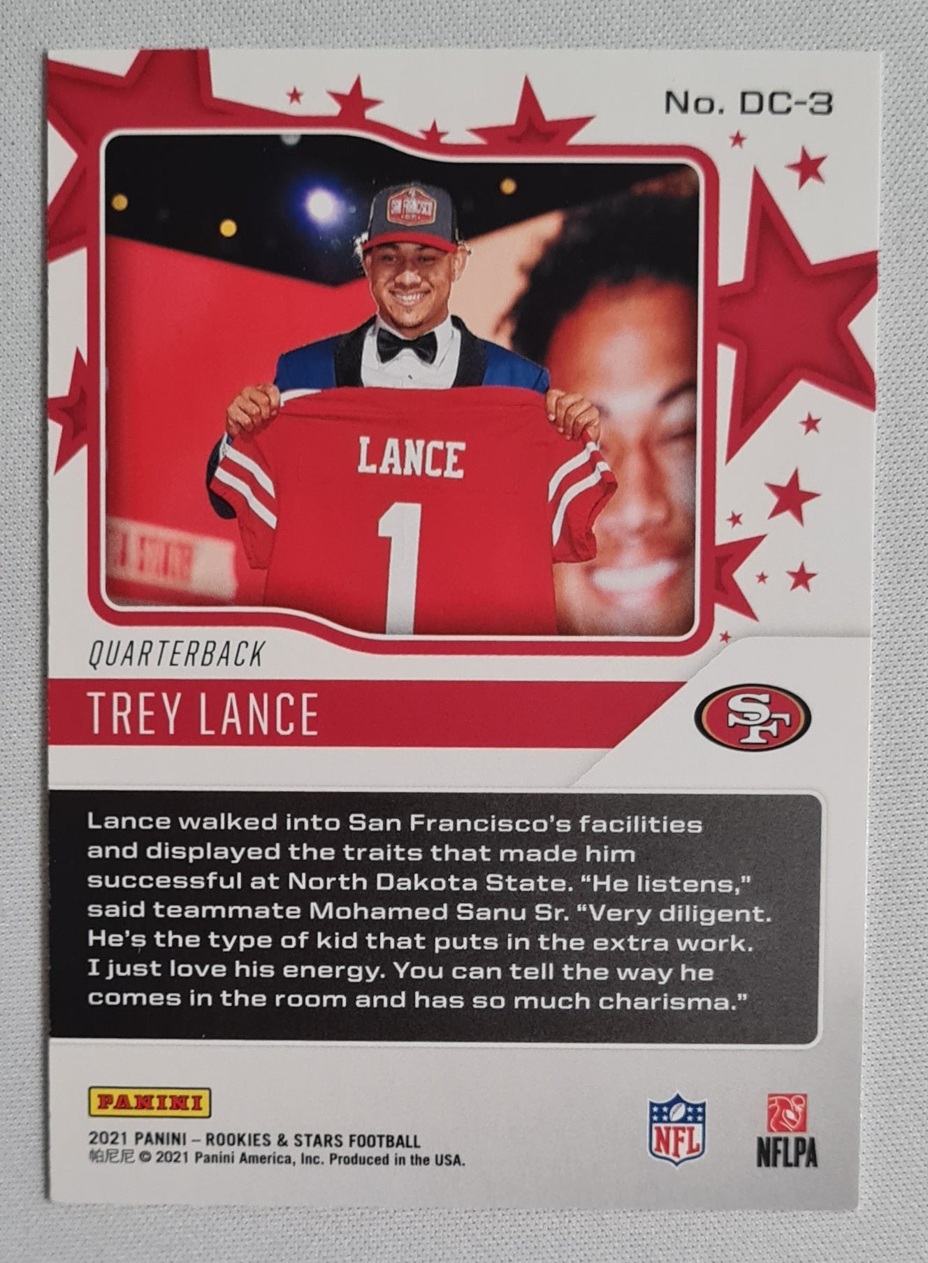 Trey Lance - 2021 Panini Rookies & Stars Draft Class #DC-3 San Francisco 49ers