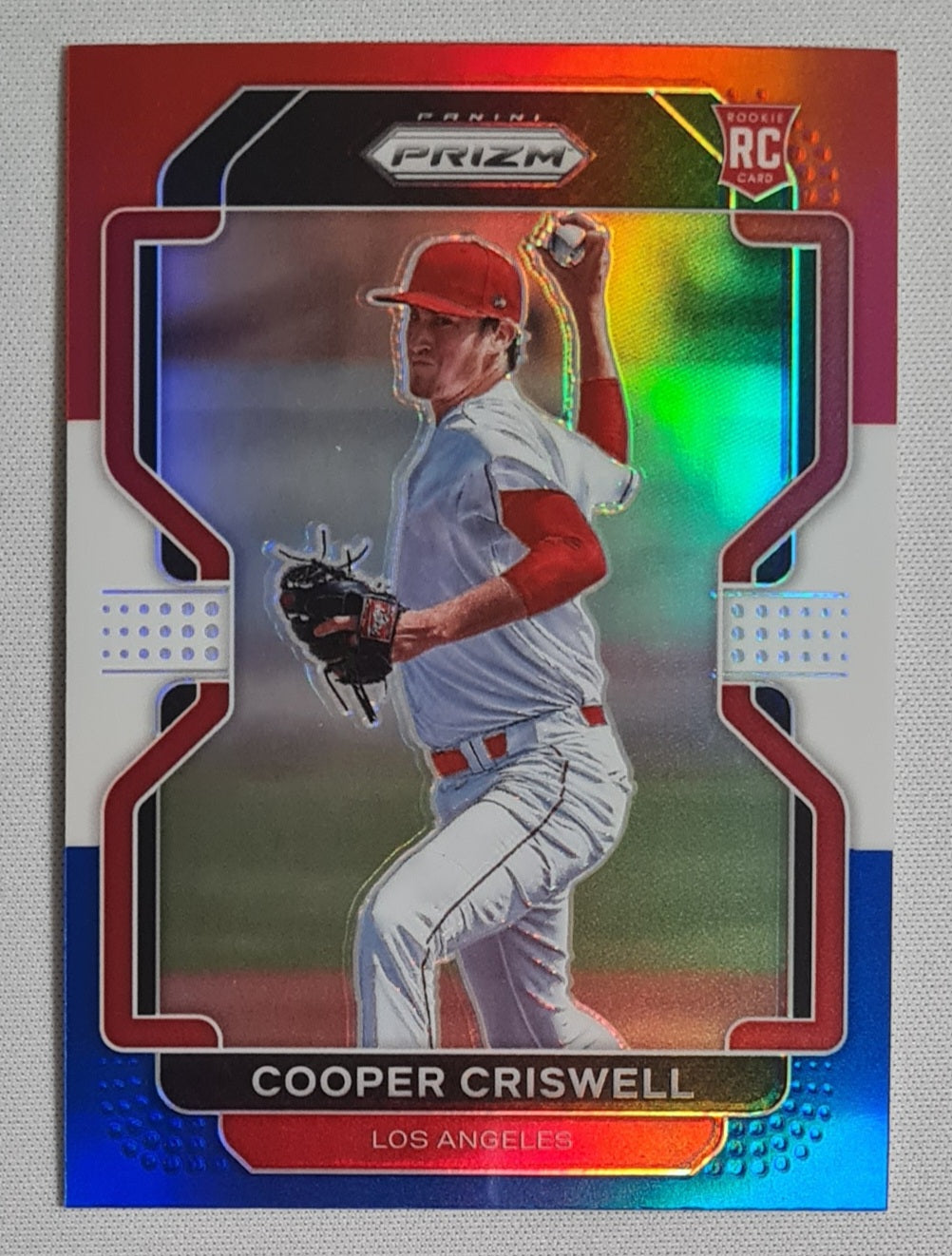 Cooper Criswell - 2022 Panini Prizm Tier III Red White & Blue Prizm #234 Los Angeles Angels