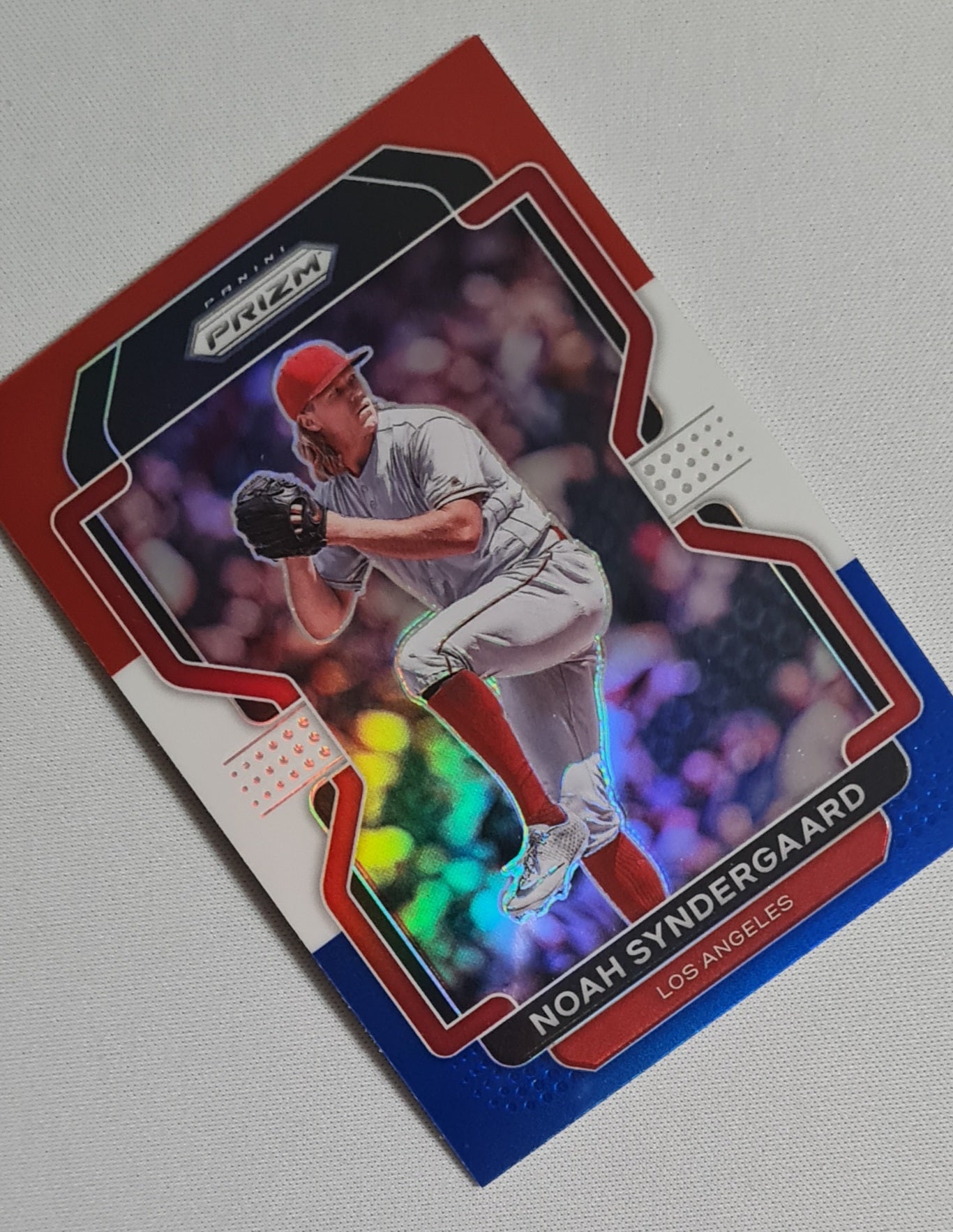 Noah Syndergaard - 2022 Panini Prizm Tier II Red White & Blue Prizm #216 Los Angeles Angels