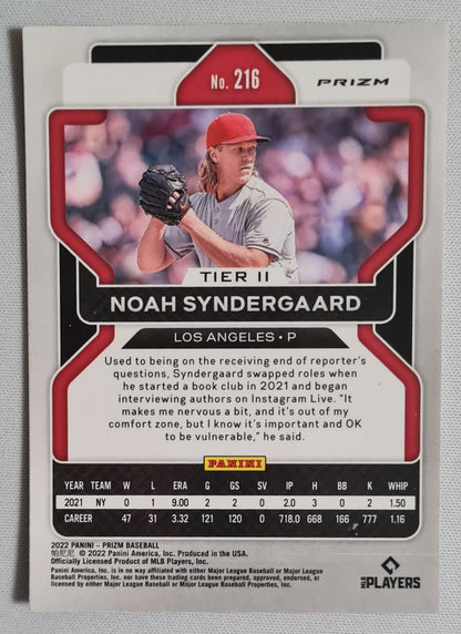 Noah Syndergaard - 2022 Panini Prizm Tier II Red White & Blue Prizm #216 Los Angeles Angels