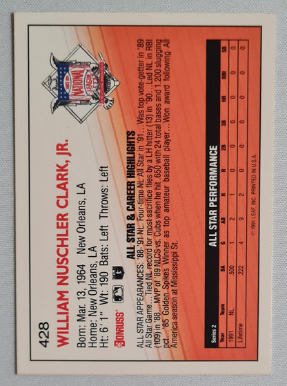 Will Clark - 1992 Donruss #428 San Francisco Giants