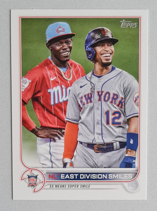 2022 Topps NL East Division Smiles #98 New York Mets & Miami Marlins