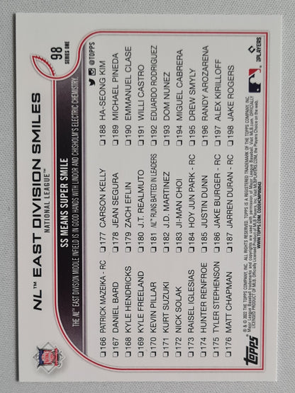 2022 Topps NL East Division Smiles #98 New York Mets & Miami Marlins