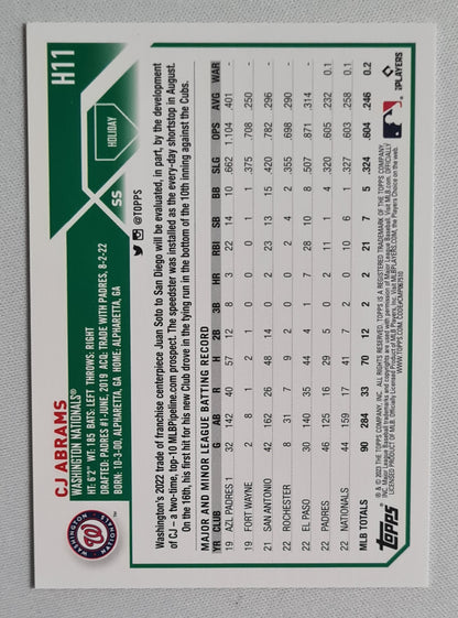 CJ Abrams - 2023 Topps Holiday #H11 Washington Nationals