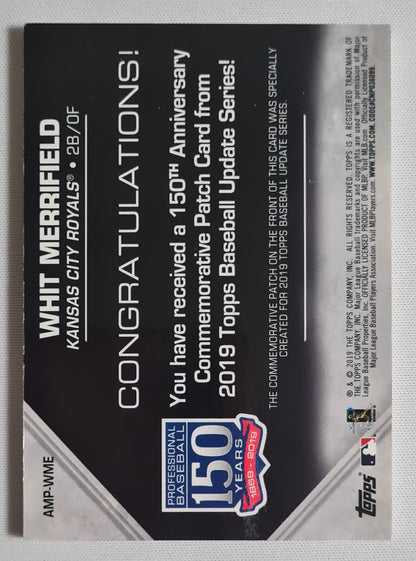 Whit Merrifield - Topps Update 2019 150th Anniversary Commemorative Patch #AMP-WME Kansas City Royals
