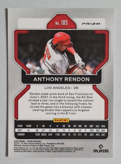Anthony Rendon - 2022 Panini Prizm White Wave Prizm #105  Los Angeles Angels