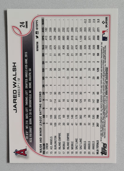 Jared Walsh - 2022 Topps Chrome Refractor #24 Los Angeles Angels