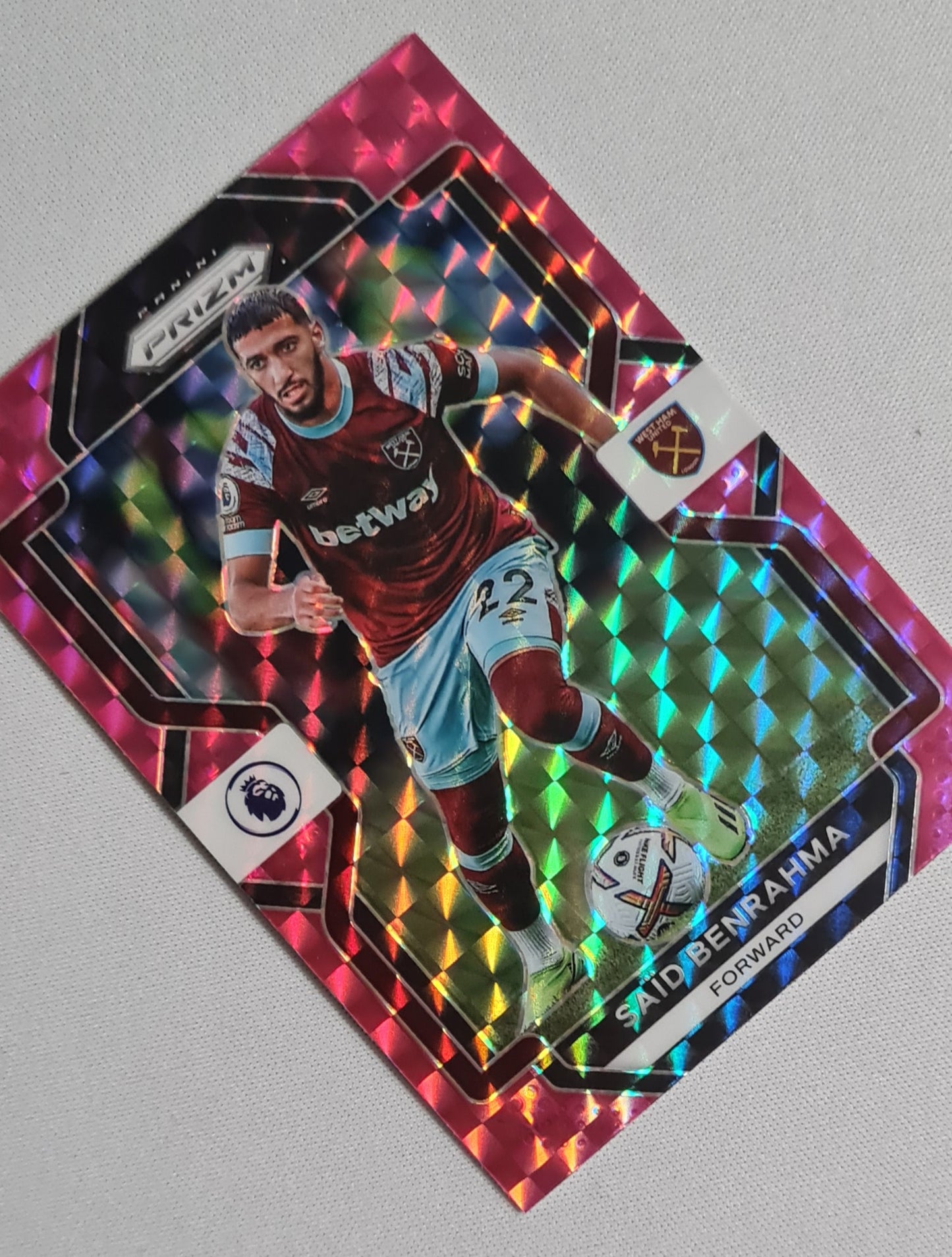 Said Benrahma - 2023/24 Panini Prizm Premier League Pink Mosaic Prizm #217 West Ham United