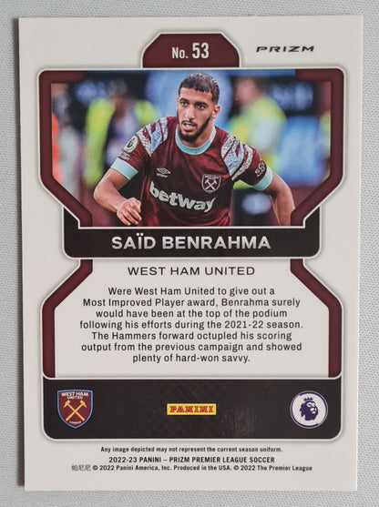 Said Benrahma - 2023/24 Panini Prizm Premier League Pink Mosaic Prizm #217 West Ham United