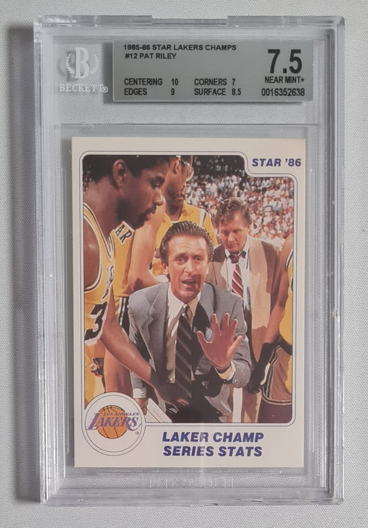 Pat Riley - 1985 Star Laker Champ BGS 7.5 #12 Los Angeles Lakers