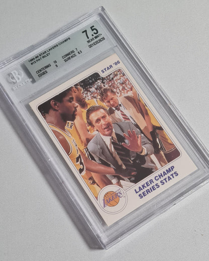 Pat Riley - 1985 Star Laker Champ BGS 7.5 #12 Los Angeles Lakers