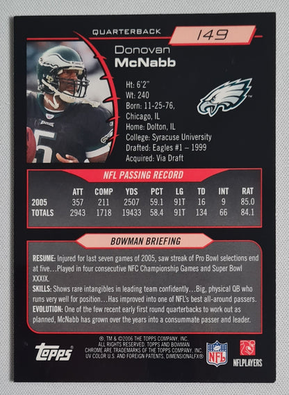 Donovan McNabb - 2006 Topps Bowman Chrome Football - NFL Eagles #149