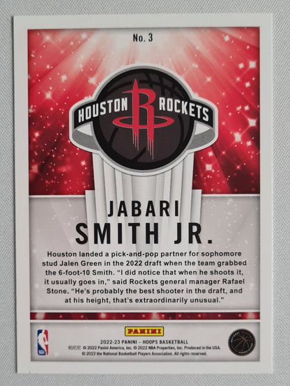 Jabari Smith Jr. - 2022/23 Panini NBA Hoops Basketball #3 "Now Playing" Houston Rockets