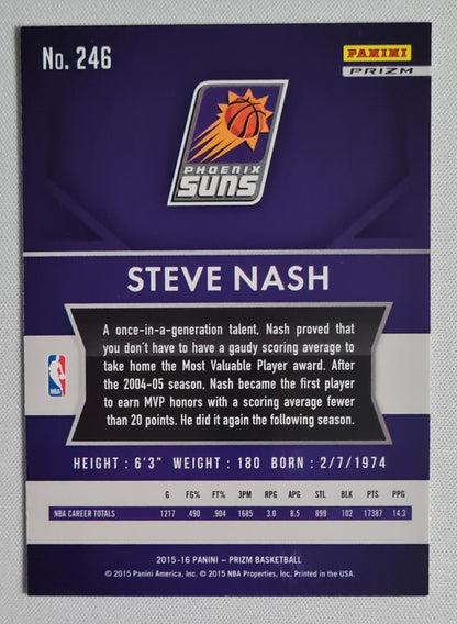 Steve Nash - 2015/16 Panini Prizm Basketball #246 NBA Phoenix Suns Refractor
