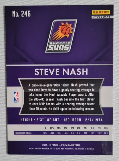 Steve Nash - 2015/16 Panini Prizm Basketball #246 NBA Phoenix Suns Orange Wave Prizm