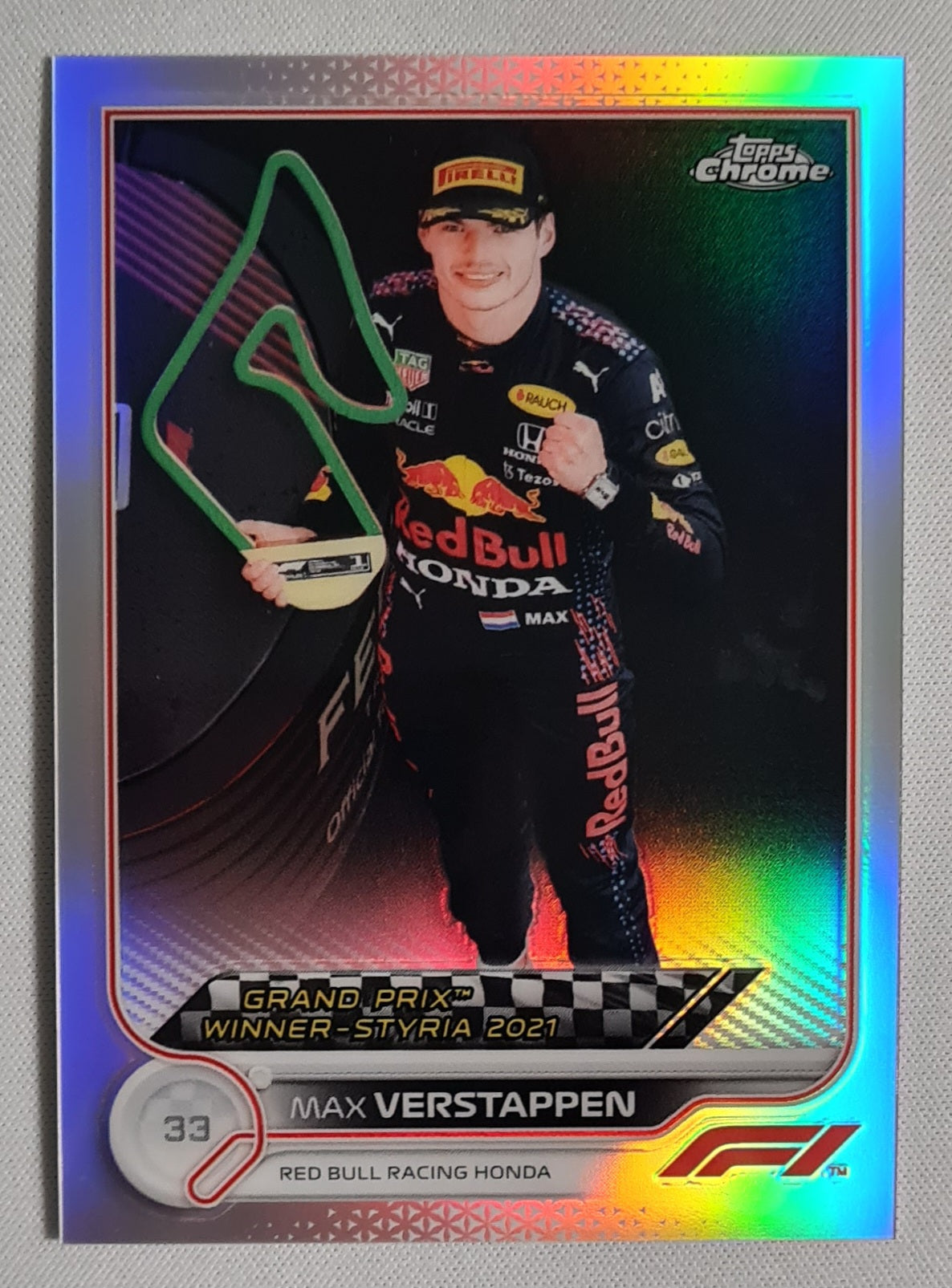 Max Verstappen - 2022 Topps Chrome Red Bull Refractor #158