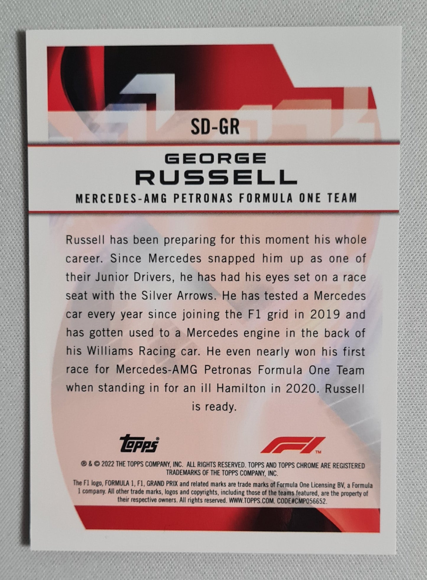 George Russell - 2022 Topps Chrome Speed Demon