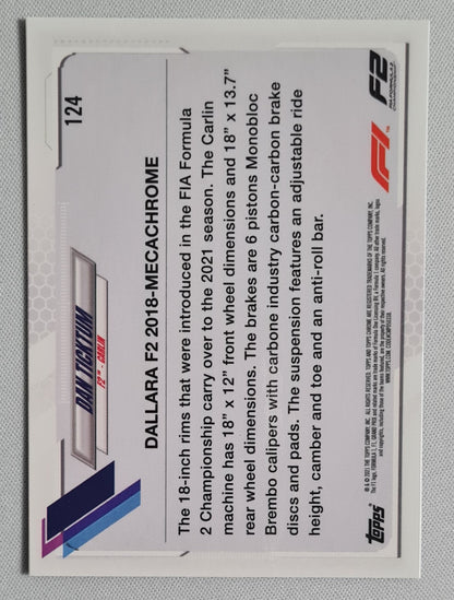 Dan Ticktum - 2021 Topps Chrome F2 Carlin Sapphire #124